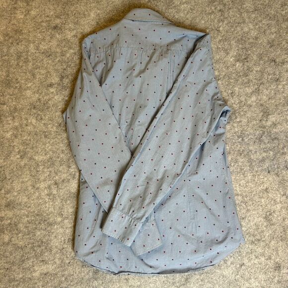 Ordean Shirt Mens 40 15 3/4 Long Sleeve Button Up Blue with Red - Picture 6 of 8